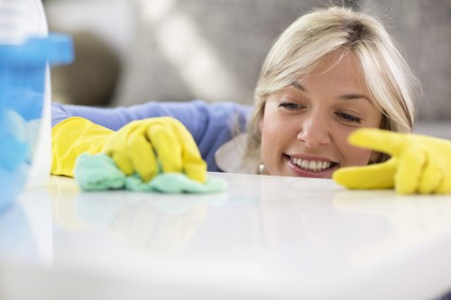 Carpet cleaning equipment in a West London home