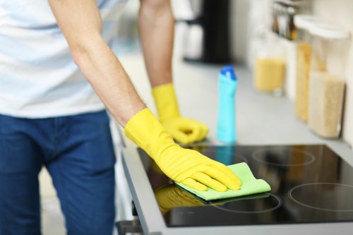 Trusted cleaner in Ealing refreshing a commercial workspace