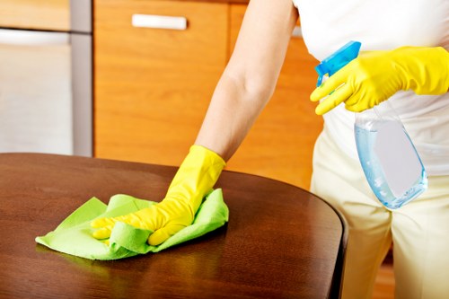 Supervisor checking a clean workspace for safety and hazards